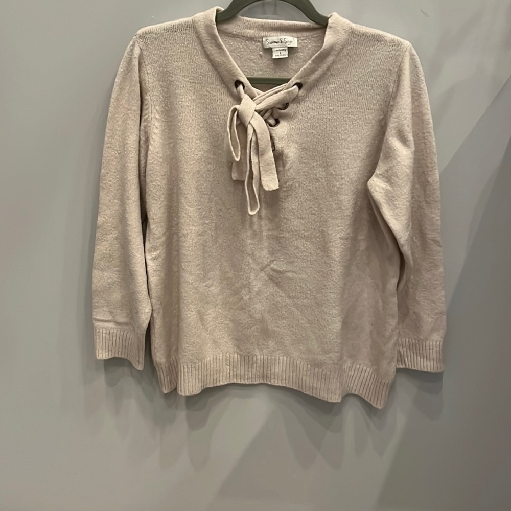 Summer & Sage Tan Maternity Sweater Size L